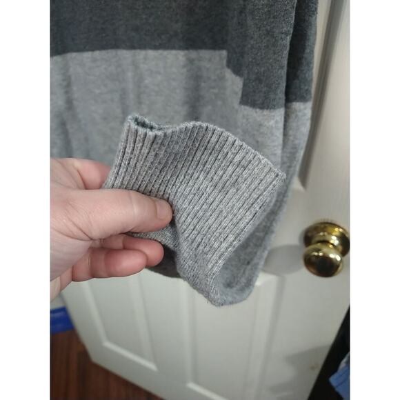 Five Four Men's L Sweater Colorblock Dark/Light Grey Pullover Long Sleeve Casual - Picture 6 of 9